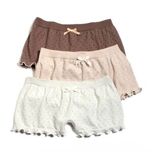 NWOT FREE PEOPLE Women's Natural Dotted Ruffle Boy Shorts XS/S